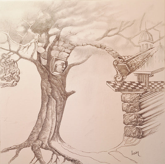 DIALÉCTICA ORGÁNICA. Dibujo a grafito sobre papel de 30x30 cms. Sin enmarcar.